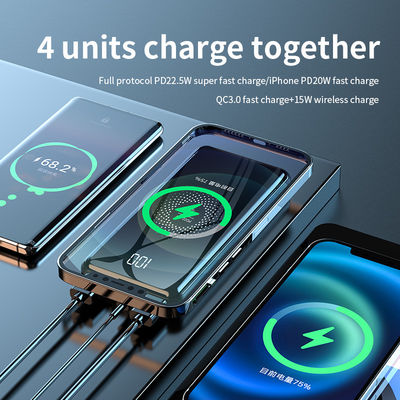2 en 1 cargador inalámbrico rápido Qi Banco de energía 15W Multifuncional