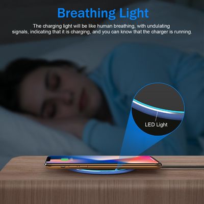Pad de carga inalámbrico portátil 2 en 1 Qi 10W Superficie de espejo para teléfono móvil
