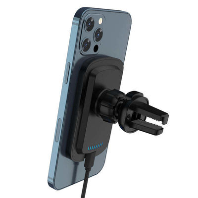 Cargador de teléfono inalámbrico Qi negro montaje de coche 15W portátil rápido