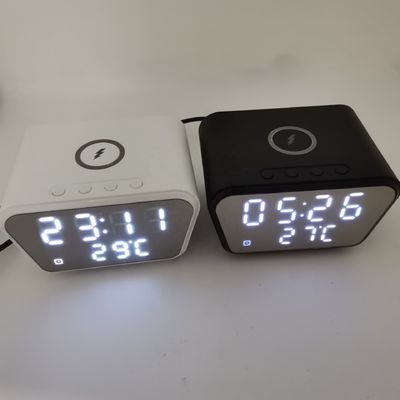 Reloj de alarma de alta eficiencia, cargador Qi, alarma de carga inalámbrica compatible