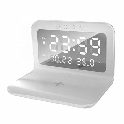 Tipo de alarma de carga rápida con pantalla LED de reloj de cargador inalámbrico ABS Qi