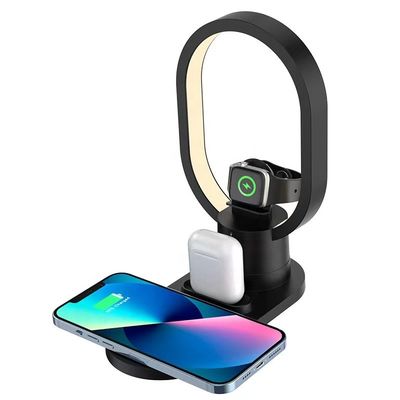Cargador inalámbrico multifuncional magnético LED para iPhone Airpods Reloj de uso