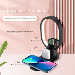 Cargador inalámbrico multifuncional magnético LED para iPhone Airpods Reloj de uso