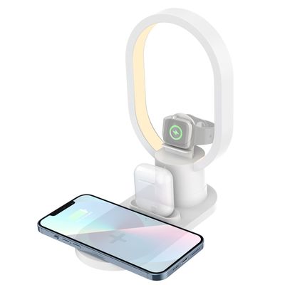 Lámpara LED de Qi rápida multifunción, 3 en 1 Lámpara nocturna cargador inalámbrico
