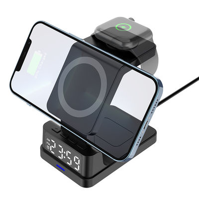 Stand de carga inalámbrica Qi móvil rápido 15W 3 en 1 para teléfono de reloj