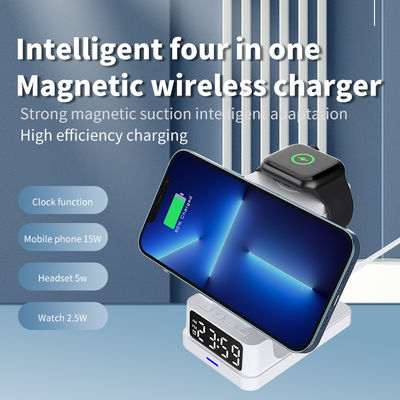 Stand de carga inalámbrica Qi móvil rápido 15W 3 en 1 para teléfono de reloj