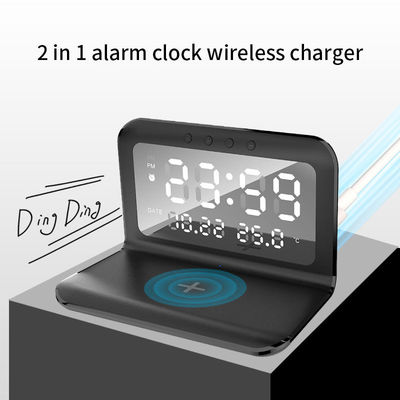 Display LED 4 en 1 Cargador inalámbrico Qi, Cargador inalámbrico de teléfono con reloj 15w