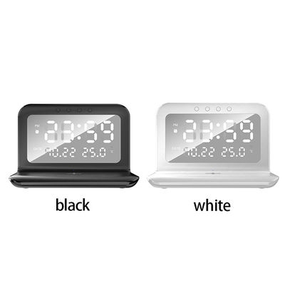 Logotipo personalizado Reloj de cargador de teléfono inalámbrico, Reloj digital LED con almohadilla de carga
