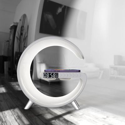 Colorido altavoz de reloj de alarma cargador inalámbrico, PC Qi cargador altavoz