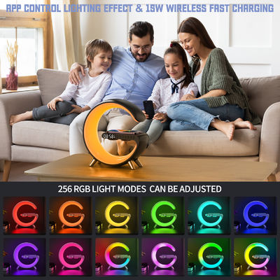 Certificado ROHS 4 en 1 altavoz Bluetooth Qi cargador de 15W con luz de mesa