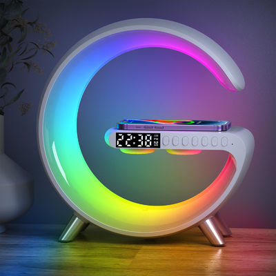 Colorido altavoz de reloj de alarma cargador inalámbrico, PC Qi cargador altavoz