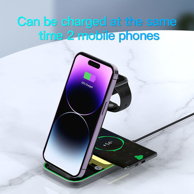 4 en 1 cargador inalámbrico de Qi magnético Dock cortocircuito universal