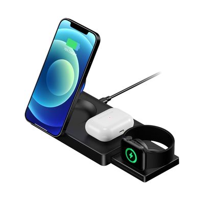 Cargador inalámbrico multifuncional de carga rápida para iPhone magnético plegable
