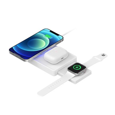 Cargador inalámbrico multifuncional de carga rápida para iPhone magnético plegable