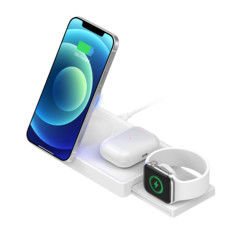 Cargador inalámbrico multifuncional de carga rápida para iPhone magnético plegable