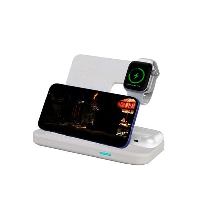 Cargador inalámbrico multifunción compatible, material de PC Cargador inalámbrico Qi