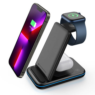 Estación de carga inalámbrica de 15W para Iphone, celular Qi