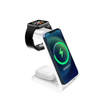 Cargador inalámbrico multifunción Qi 3 en 1 de 15w para Iphone Iwatch Tipo de soporte telefónico