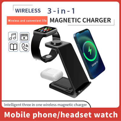 Cargador inalámbrico multifunción Qi 3 en 1 de 15w para Iphone Iwatch Tipo de soporte telefónico