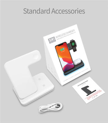 Cargador inalámbrico de silicona Qi 3 en 1, cargador portátil de teléfono inalámbrico 15w