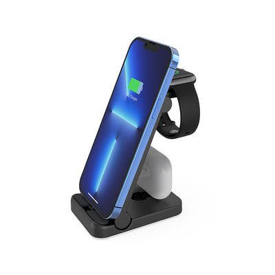 Cargador inalámbrico portátil 3 en 1 multifuncional Qi 15w Carga rápida