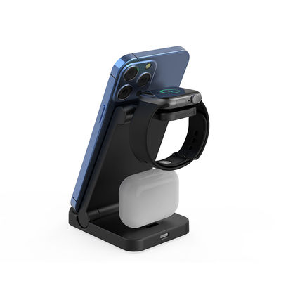 Cargador inalámbrico portátil 3 en 1 multifuncional Qi 15w Carga rápida
