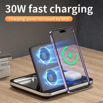 Disminución de la velocidad del cargador inalámbrico de Qi Stand Dock 15W Alta eficiencia